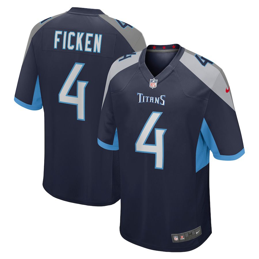 Men Tennessee Titans 4 Sam Ficken Nike Navy Game NFL Jersey